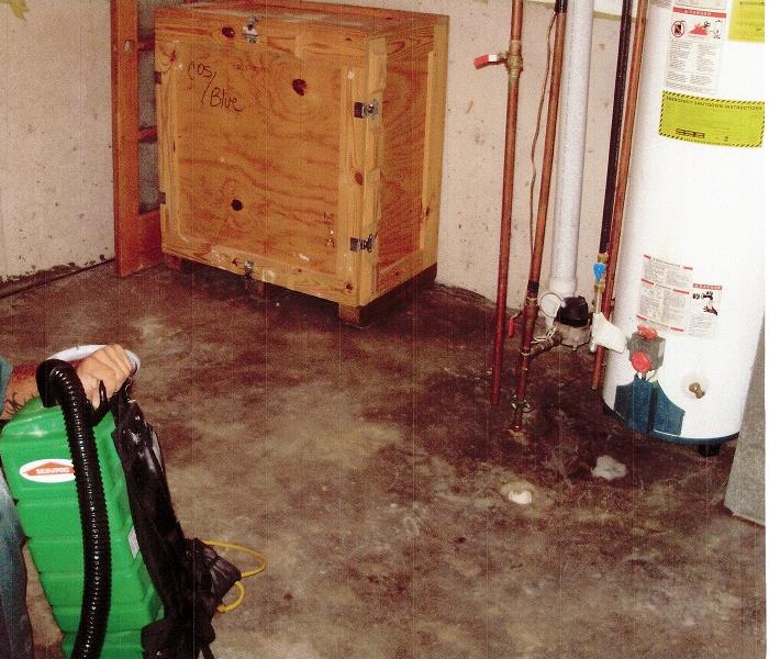 Cleaned Basement After Water Heater Damage