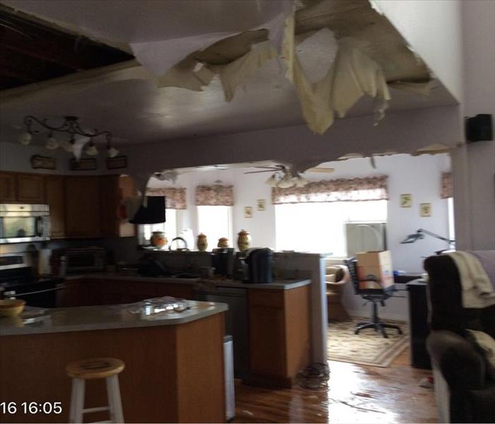 Ceiling Damage from Broken Water Pipe