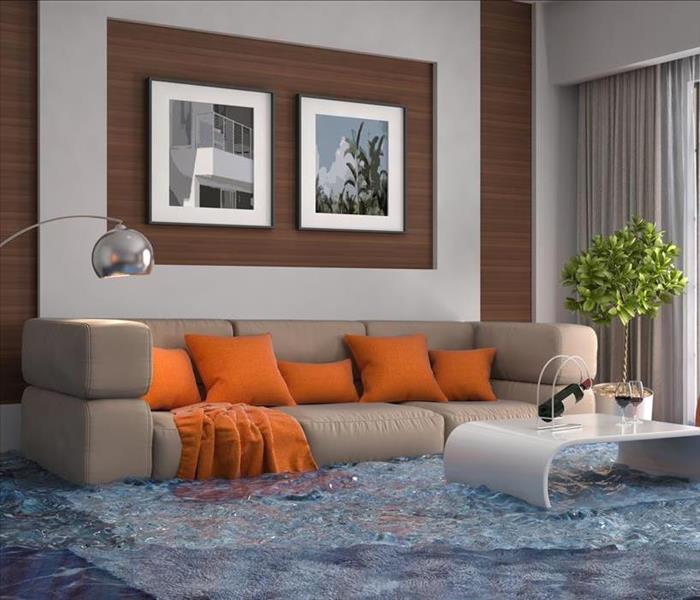Image of a flooded living room